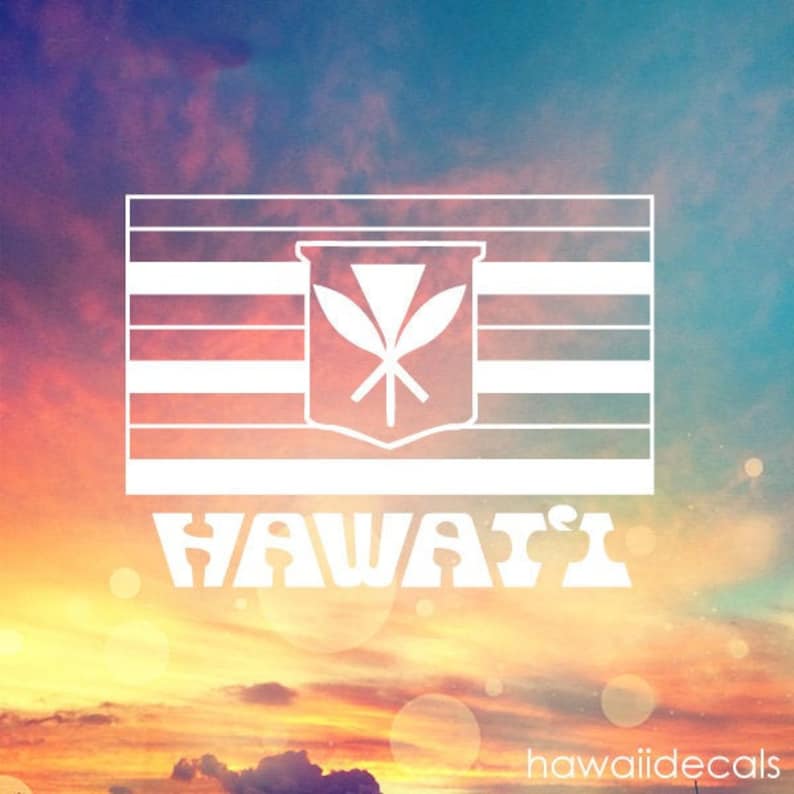 Hawaiian Flag Decal Orignal Hawaii Flag Sticker Vinyl Decal Kanaka Maoli Sticker Tumbler Cup Decals, Laptop Sticker, Custom Vinyl Decal image 1