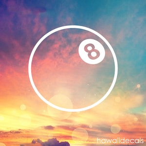 8 Ball Sticker- Car Decal - 8 Ball Vinyl Decal Sticker - Pool Billiards