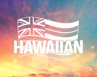 Hawaiian Flag Decal - Hawaiian Sticker Vinyl Decal Hawaii Sticker  Tumbler Cup Decals, Laptop Sticker, Custom Vinyl Decal, Glass Decals