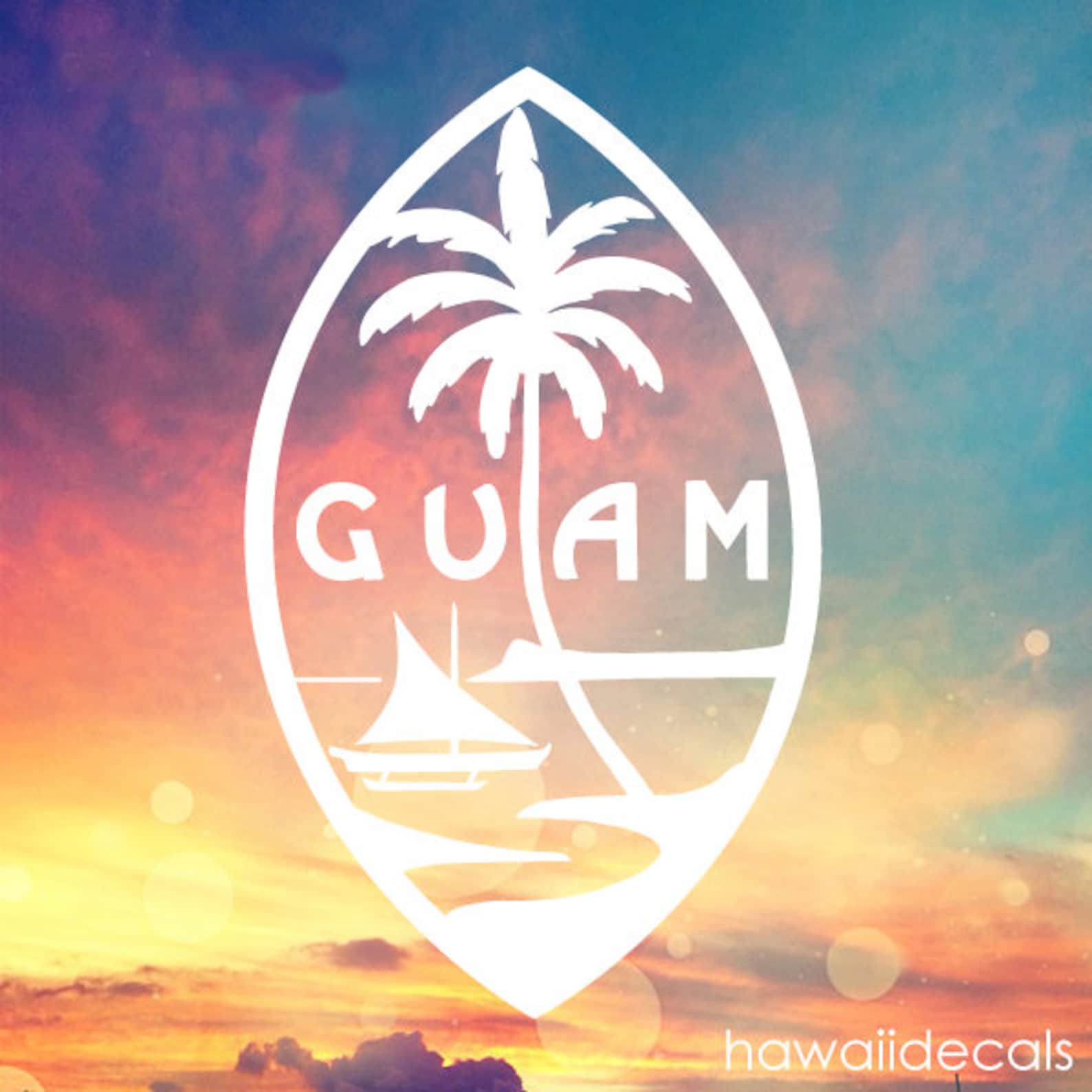 Guam Sticker Seal of Guam Sticker Vinyl Decal Sticker Guam Etsy