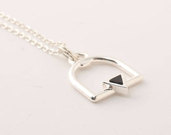Triangle Necklace, 925 Silver Triangle Necklace, Triangle Pendant Necklace, Boho Layering Necklace, Sterling Silver Jewelry, Women Gifts