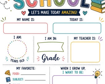 First Day of School Sign Printable | Back to School Photo Prop | First Day School Printable