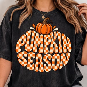 Pumpkin Season Png, Checkered Fall Png, Preppy Leopard Bow Pumpkin Png, Retro Groovy Fall Png, Distressed Autumn Png, fall vibes png
