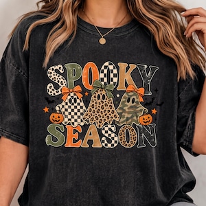 Spooky Season PNG, Retro Patch Ghost Sublimation Design (Digital Download)