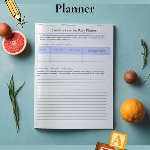 ADHD Daily Planner Worksheets Grades 3-8 Executive Function Printable Workbook Student Planner
