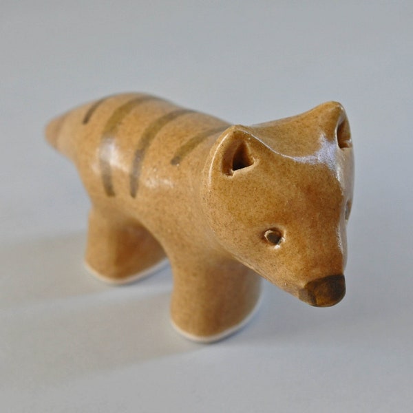 Thylacine, Tasmanian Tiger.  Tasmanian animal.  Ceramic animal.  Unique Australian animal.  Original design.  Unusual gift.  Ancient animal.