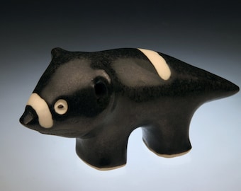 Tasmanian Devil; Tasmanian Animal. Unique design, handmade in Tasmania, slip cast ceramic animal. Unusual Marsupial.