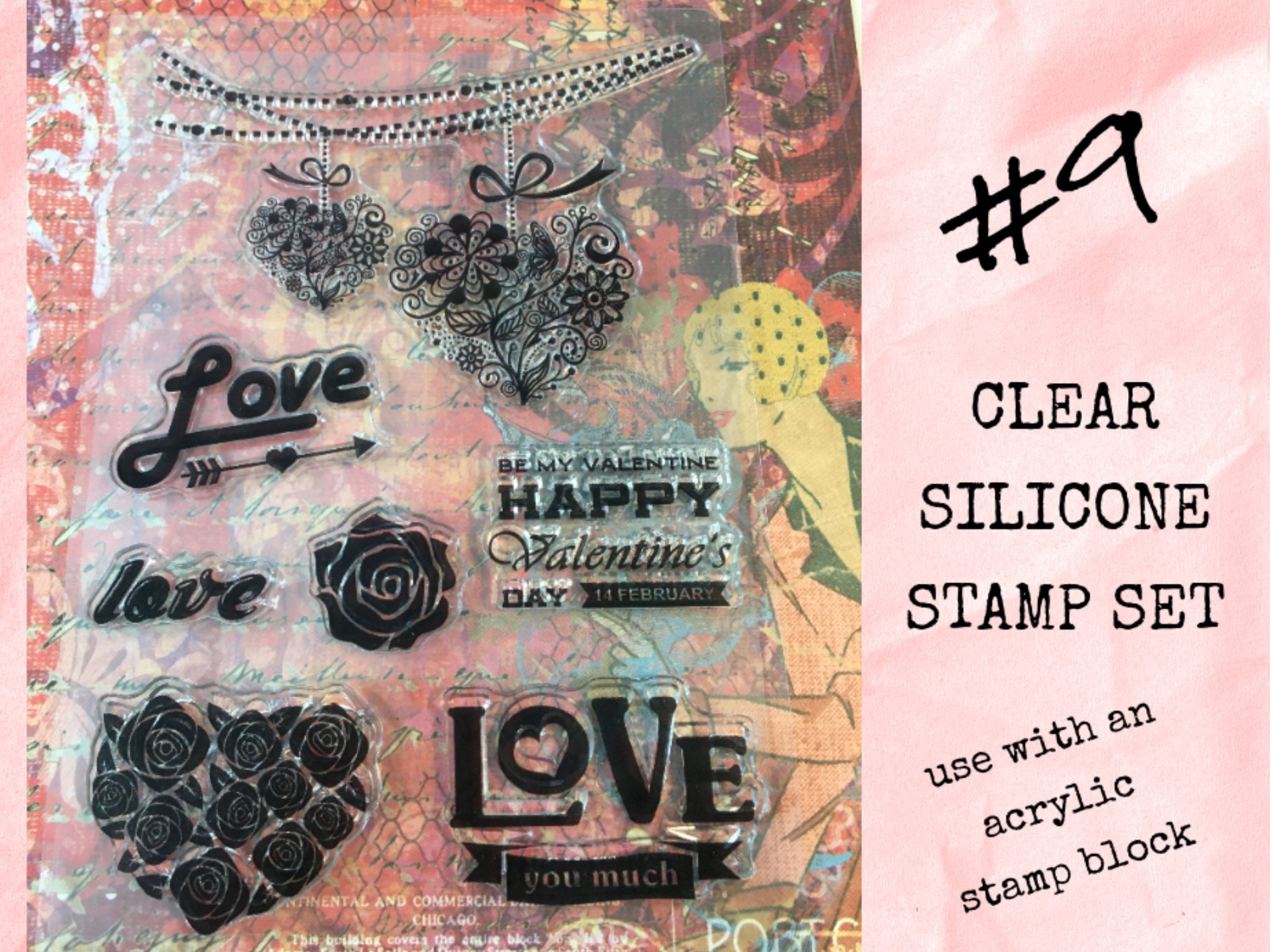 Stamp Sets Clear Silicone Stamps Use With Acrylic Stamp Etsy