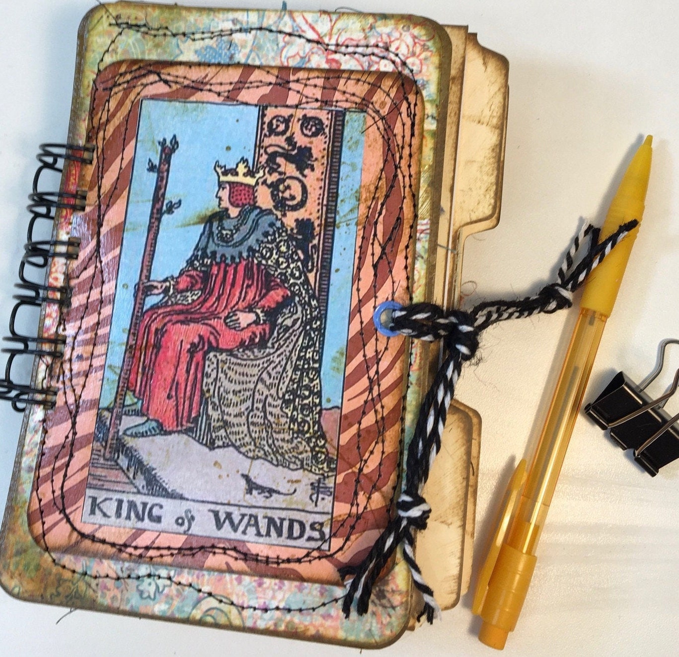 Handmade Junk Journalking of Wands Tarot Card Notebook 4 X Etsy