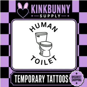 Human Toilet Temporary Tattoo Sheet  (16 Tattoos per Sheet)