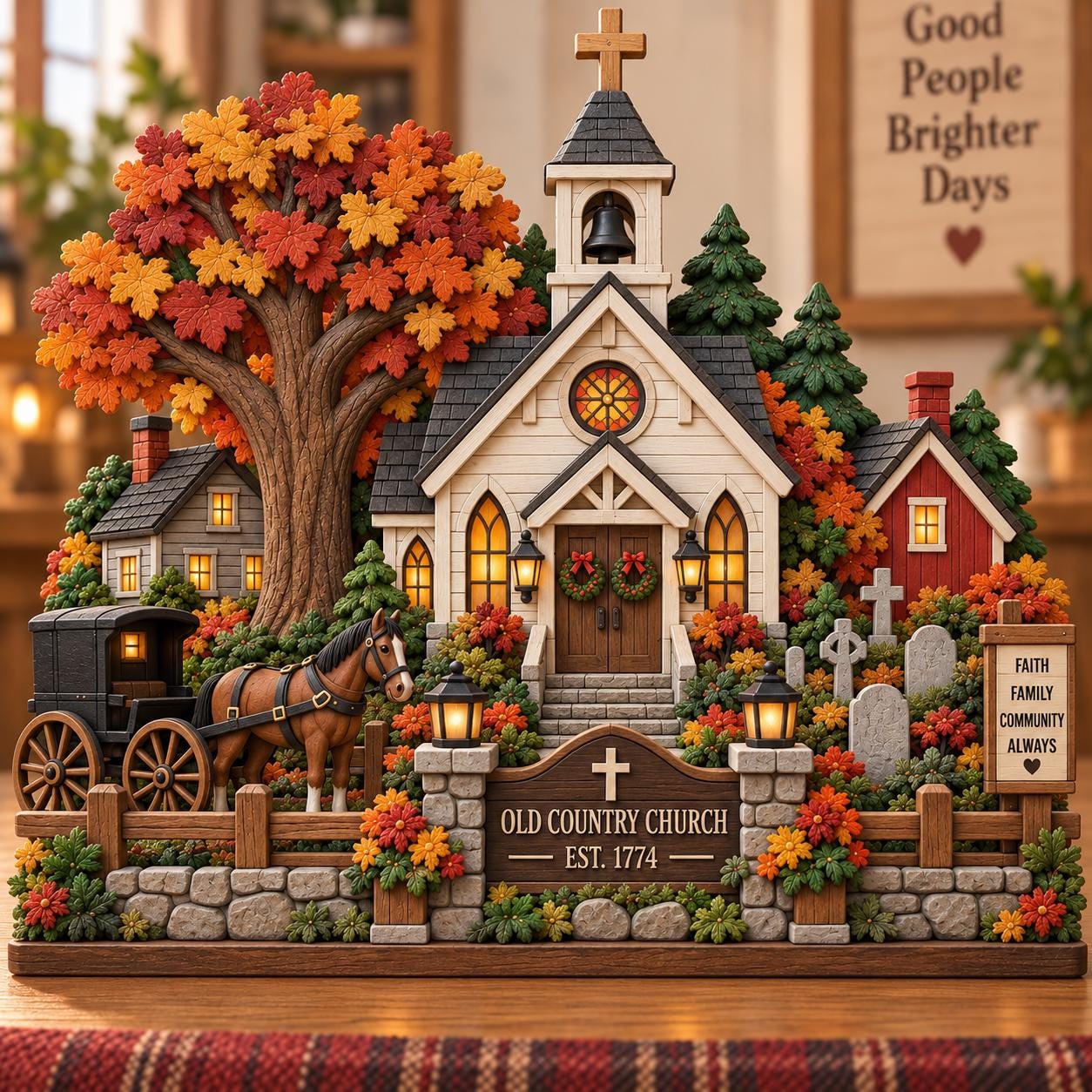 Lighted Tabletop Church - Etsy