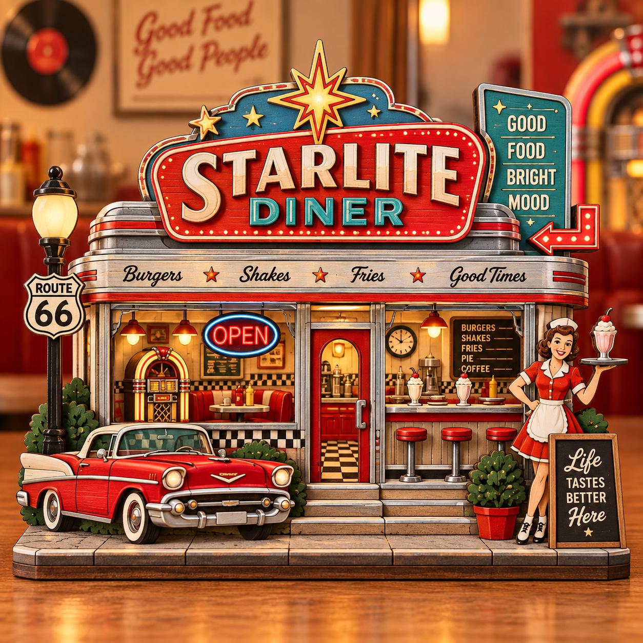 50s Diner Diorama - Etsy