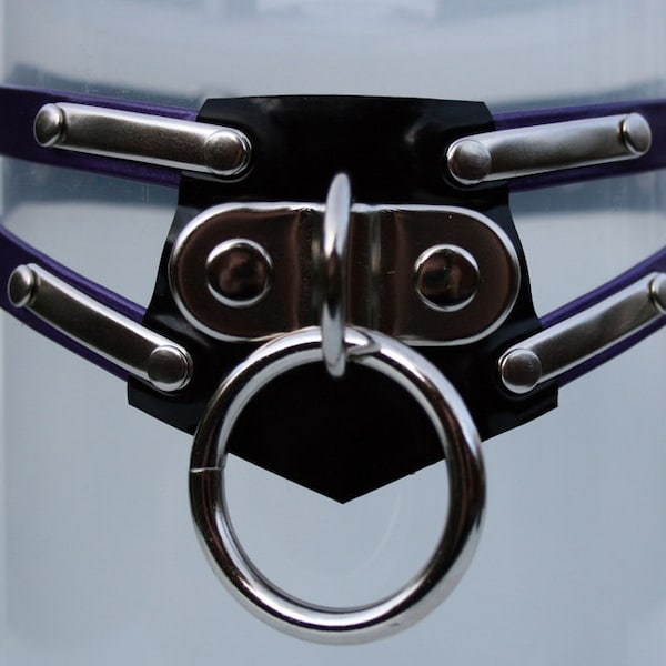 Latex Rubber Cage Style Buckle Collar by Latex Legion  (-- Made to Order --) See Description