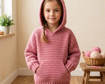 Chunky Crochet Hoodie Pattern | Easy Oversized Pullover Hoodie Tutorial