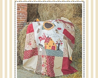 Pdf Sewing Pattern- Fall in Love TABLECLOTH - Tablecloth sewing pattern, Quilt sewing pattern, Patchwork Tablecloth