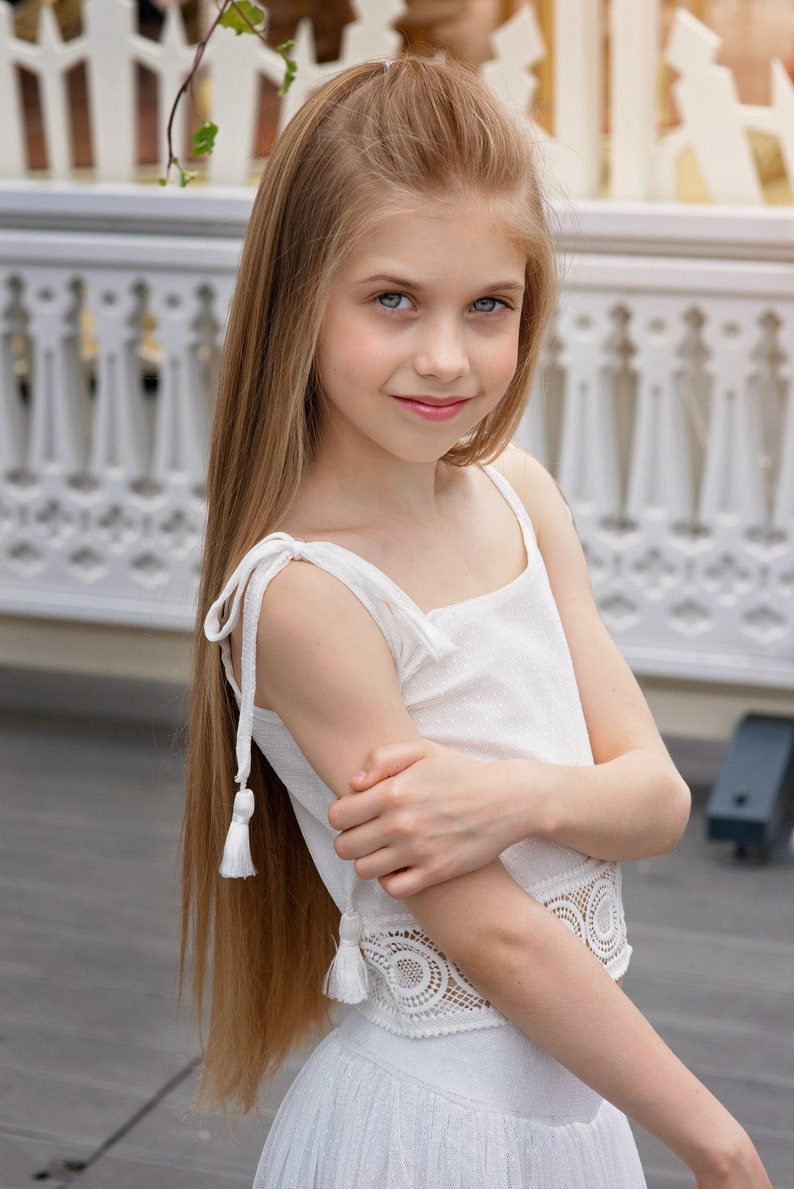 Boho Flower Girl Dress Junior Bridesmaid Dress Skirt and Top - Etsy