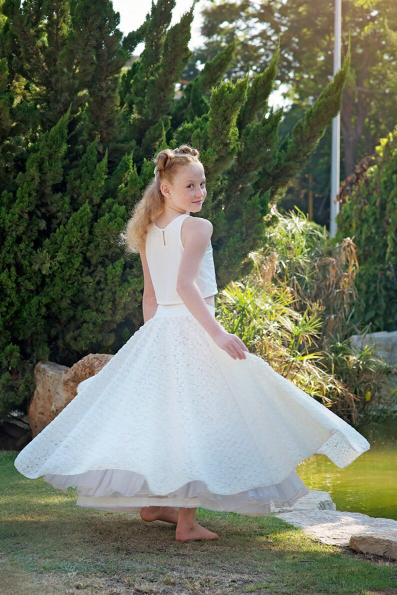 Boho Flower Girl Dress Junior Bridesmaid Dress Boho skirt Etsy