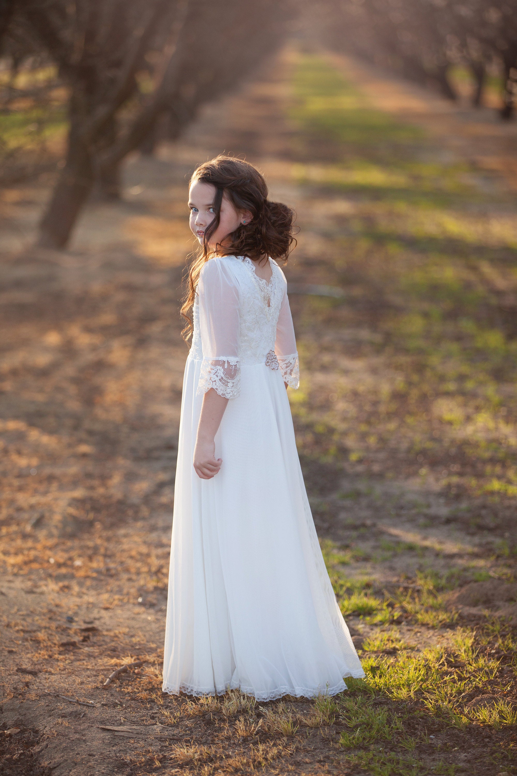 Boho First Communion Dress off White 