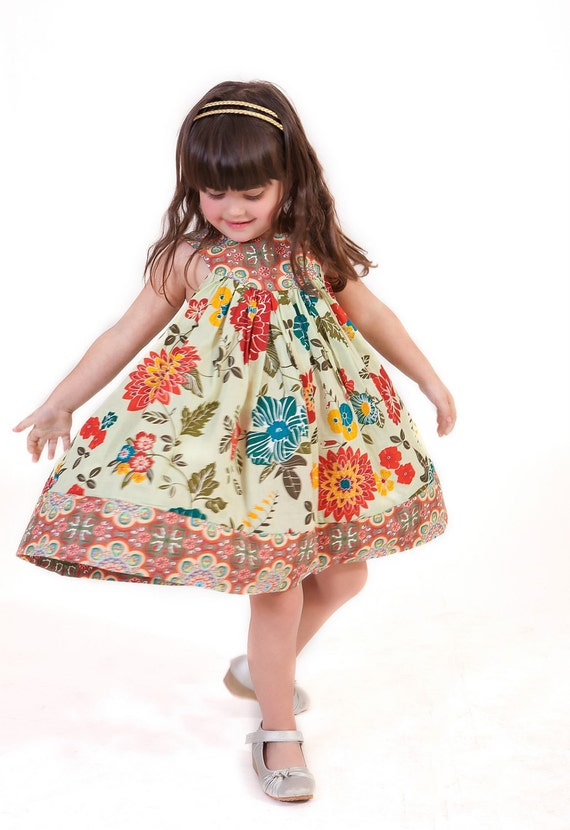 Items similar to Green Ethnic Flowers dress for Girls/Toddlers on Etsy