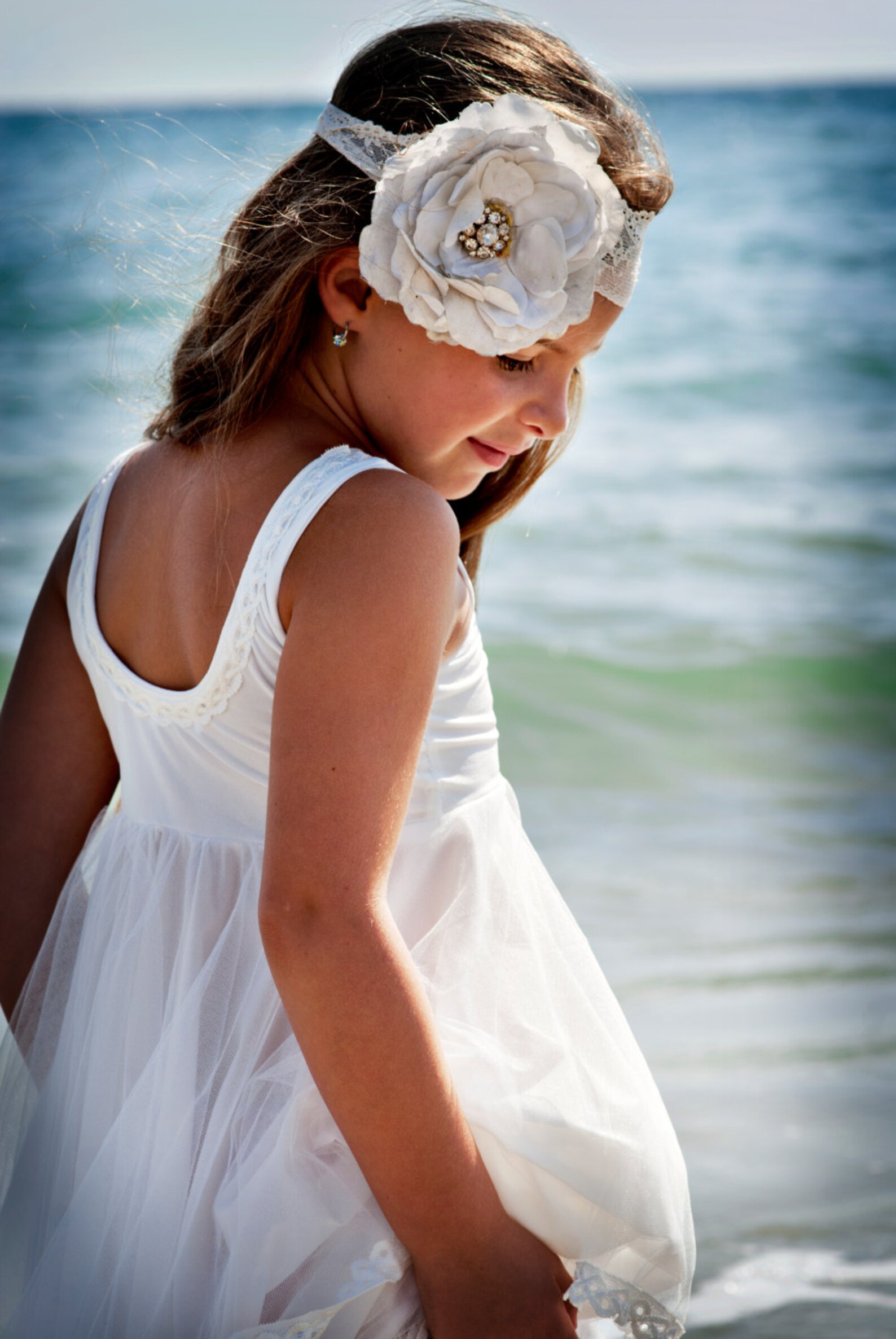 Ivory flower girl Dress beach wedding Etsy