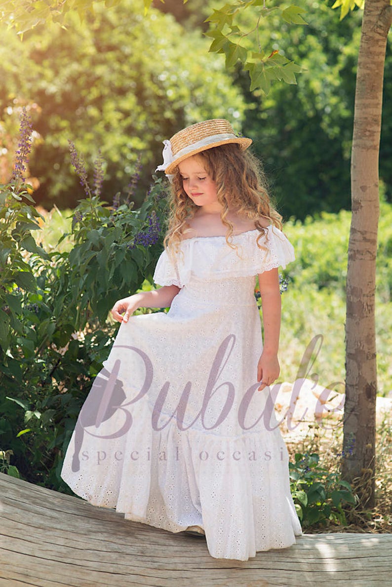 Sister Set Flower GirlMatching sisters flower girl DressesWhite Lace Flower Girl DressFlower Girl White Lace DressBoho flower girl dress