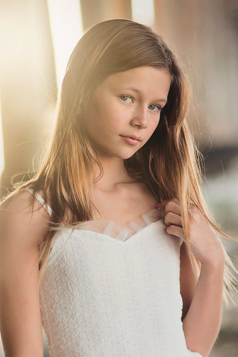Ivory Lace Junior Bridesmaid Dress With A Bow on Back Ivory Etsy