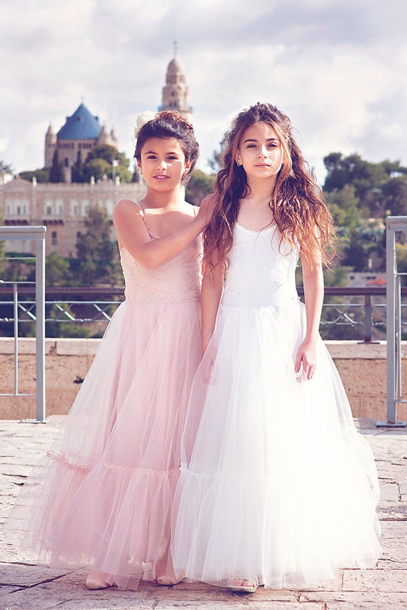 etsy blush flower girl dress