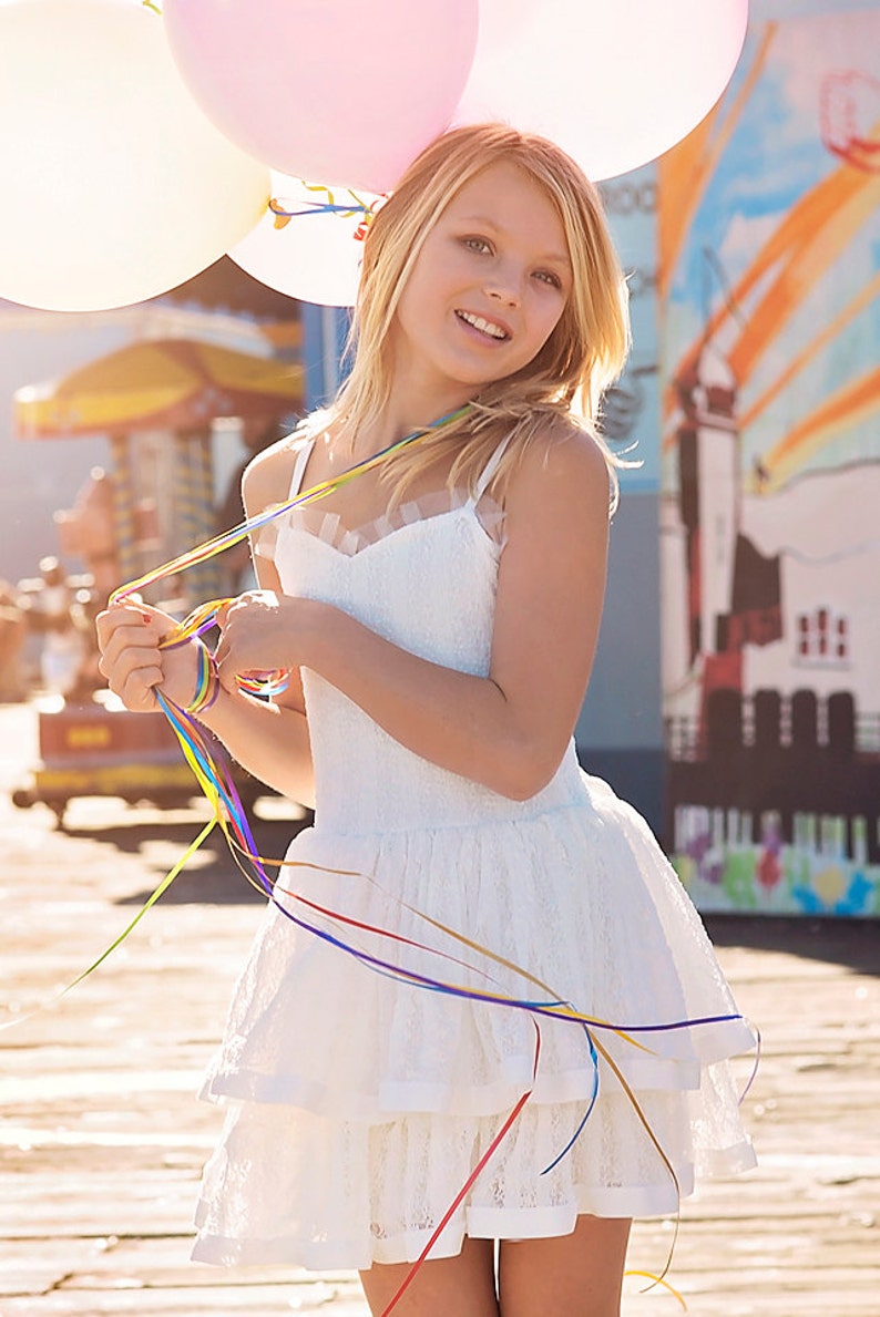 Ivory Lace Junior Bridesmaid Dress With A Bow on Back Ivory Etsy