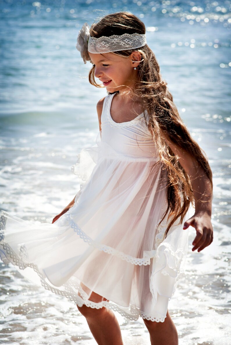 Ivory flower girl Dress beach wedding Etsy