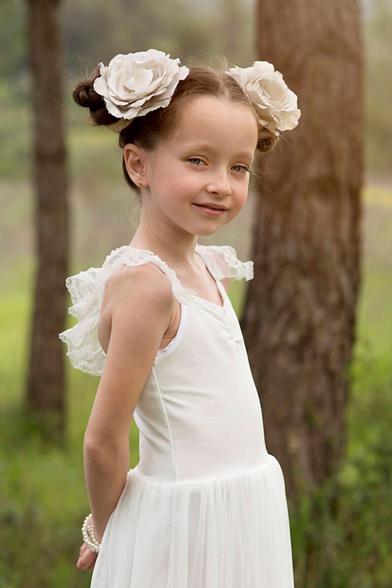 Maxi Ivory Flower Girl Dress Wedding Dress Floor Length Etsy