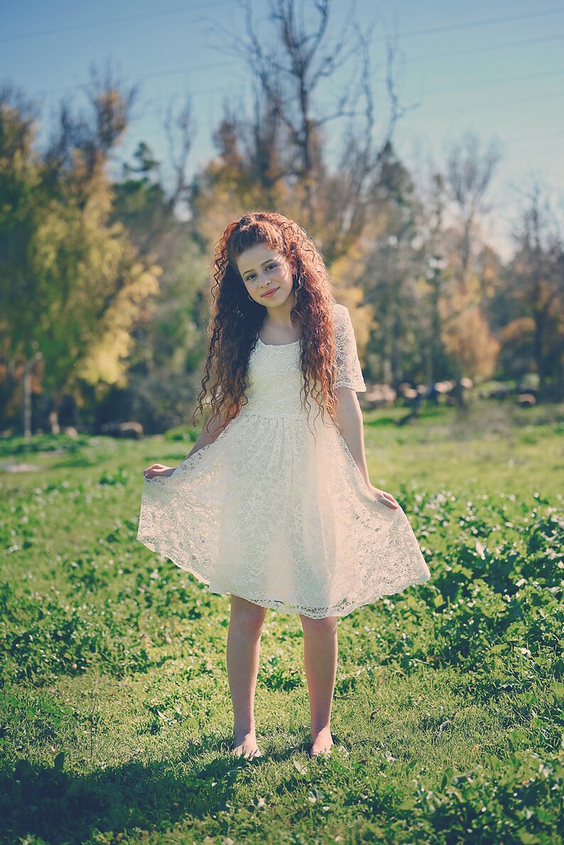 Boho Junior Bridesmaid Dress First Communion Dress Etsy