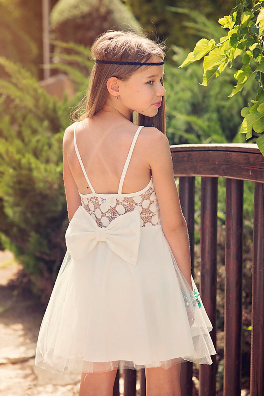 Ivory Lace Flower Girl Dress Junior Bridesmaid Etsy
