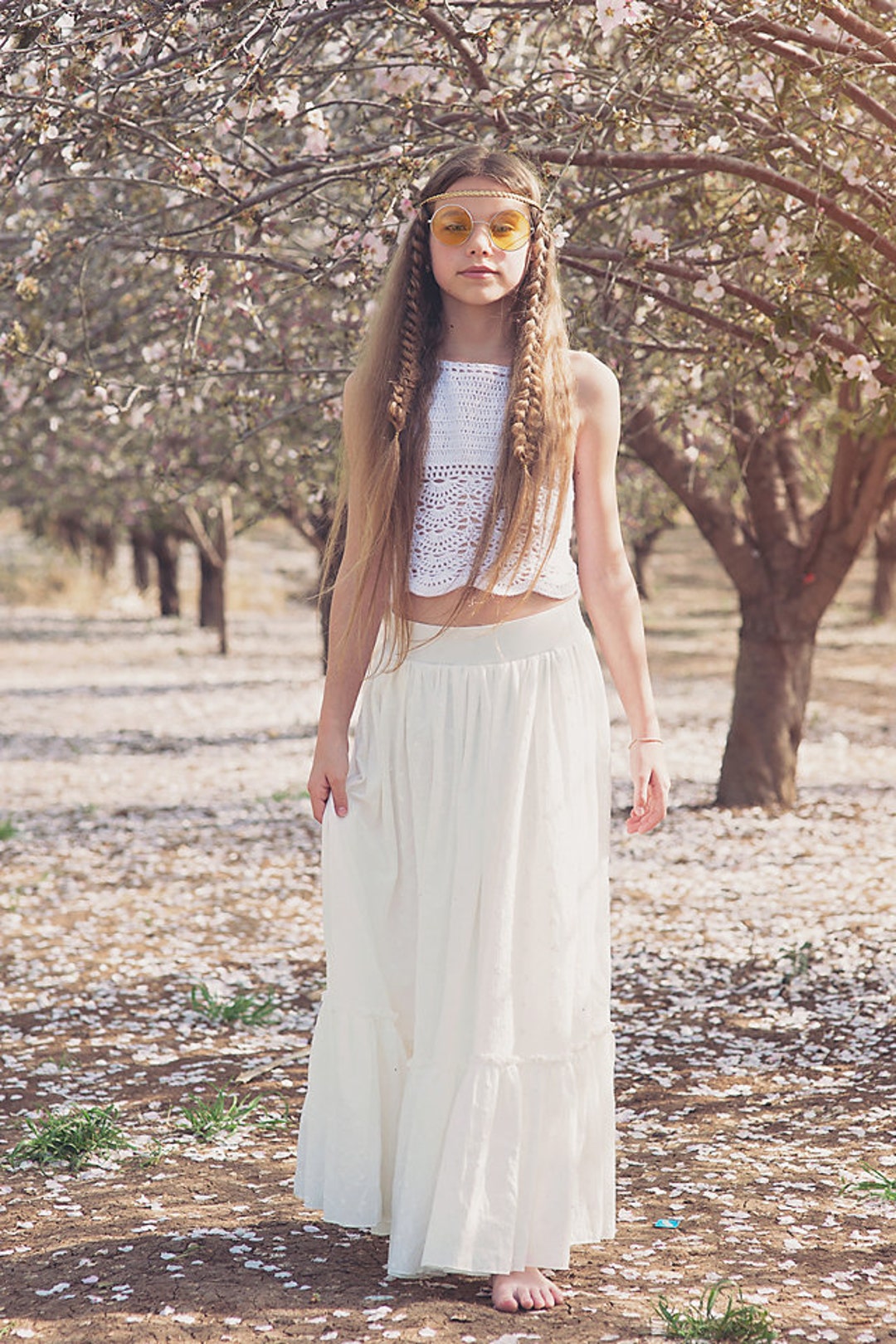 Crochet Lace Flower Girl Dress Junior Bridesmaid Dress Etsy