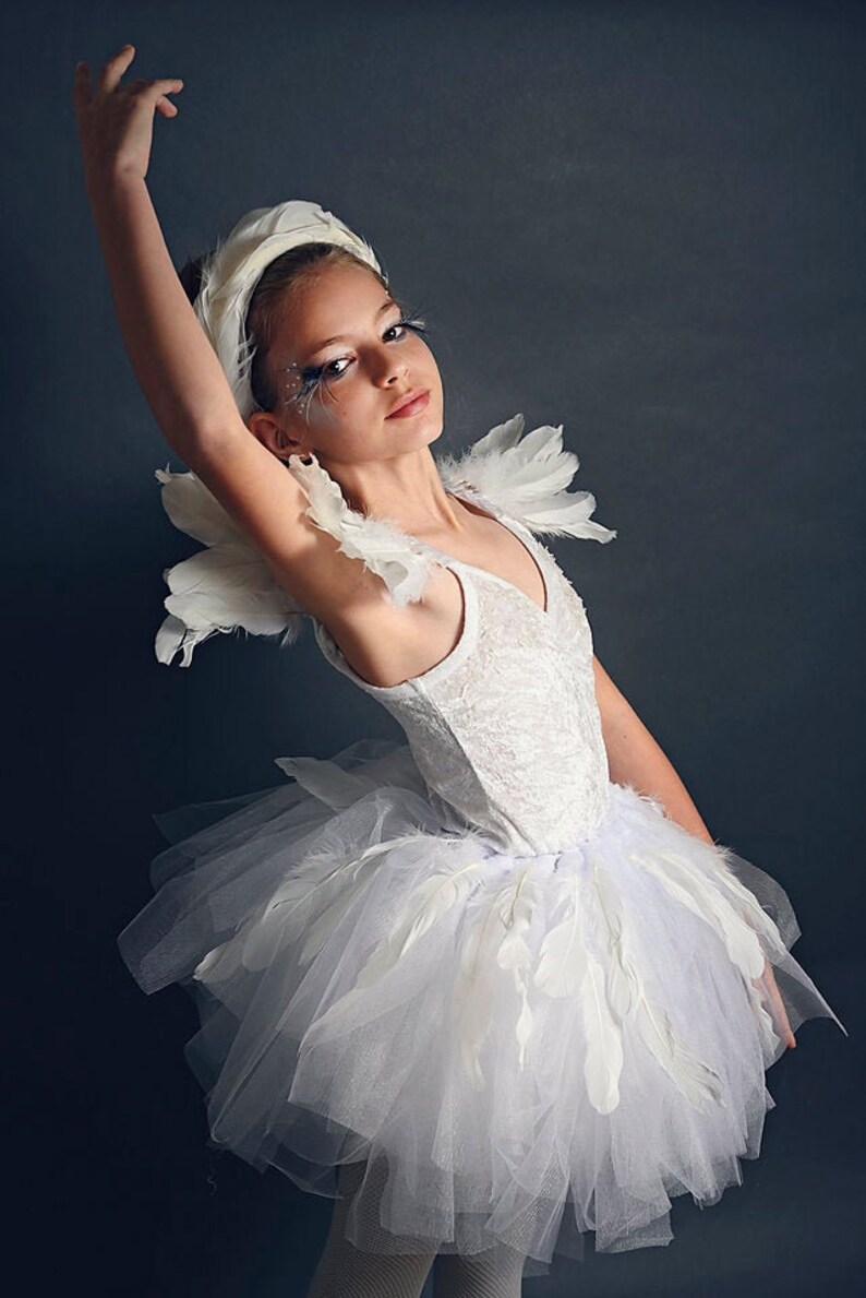 Swan Tutu Dress White Swan Feather Costume Halloween Tutu Etsy