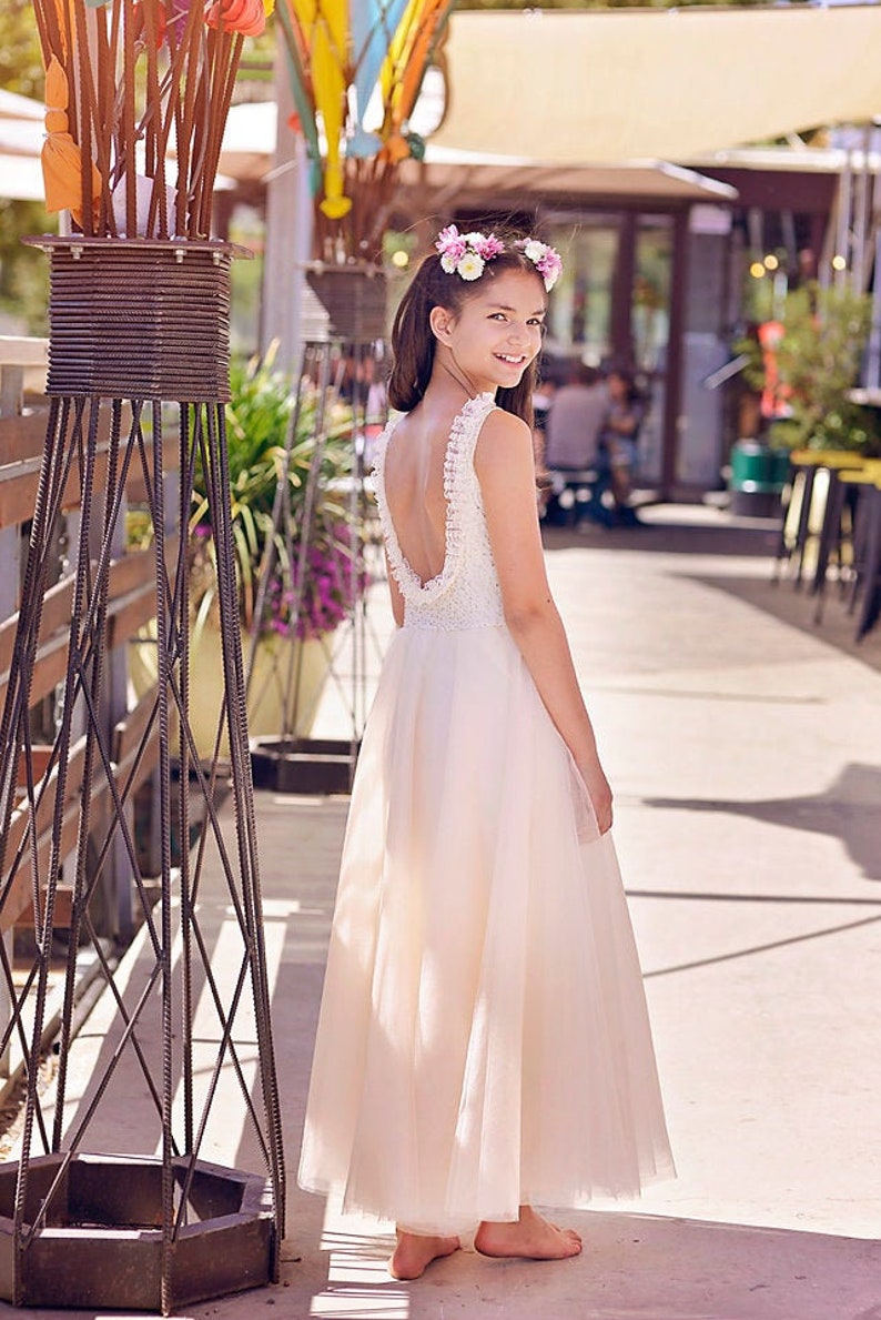 Gold Junior Bridesmaid Sparkle Flower Girl Tulle dress Etsy