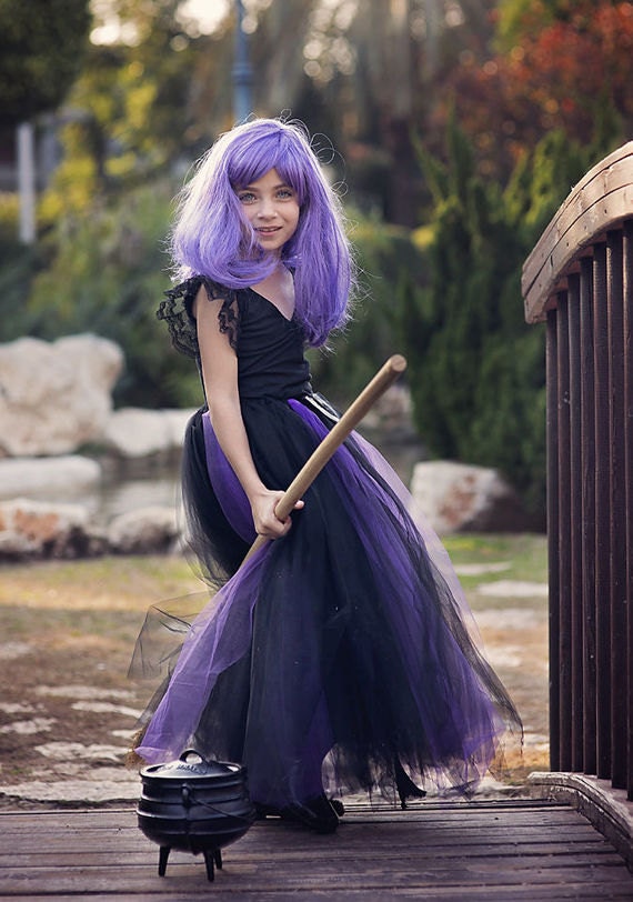 witch costume purple and black