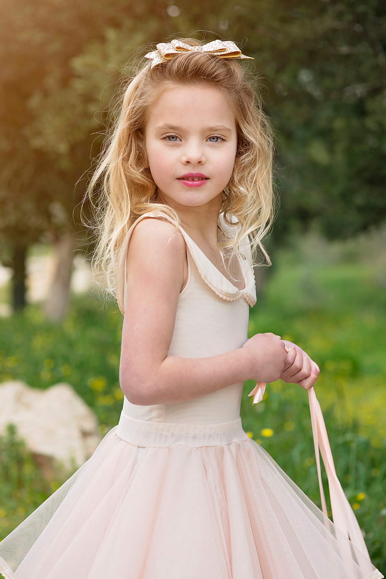 Robe de tulle blush Flower Girl robe blush chic Boho robe en Etsy