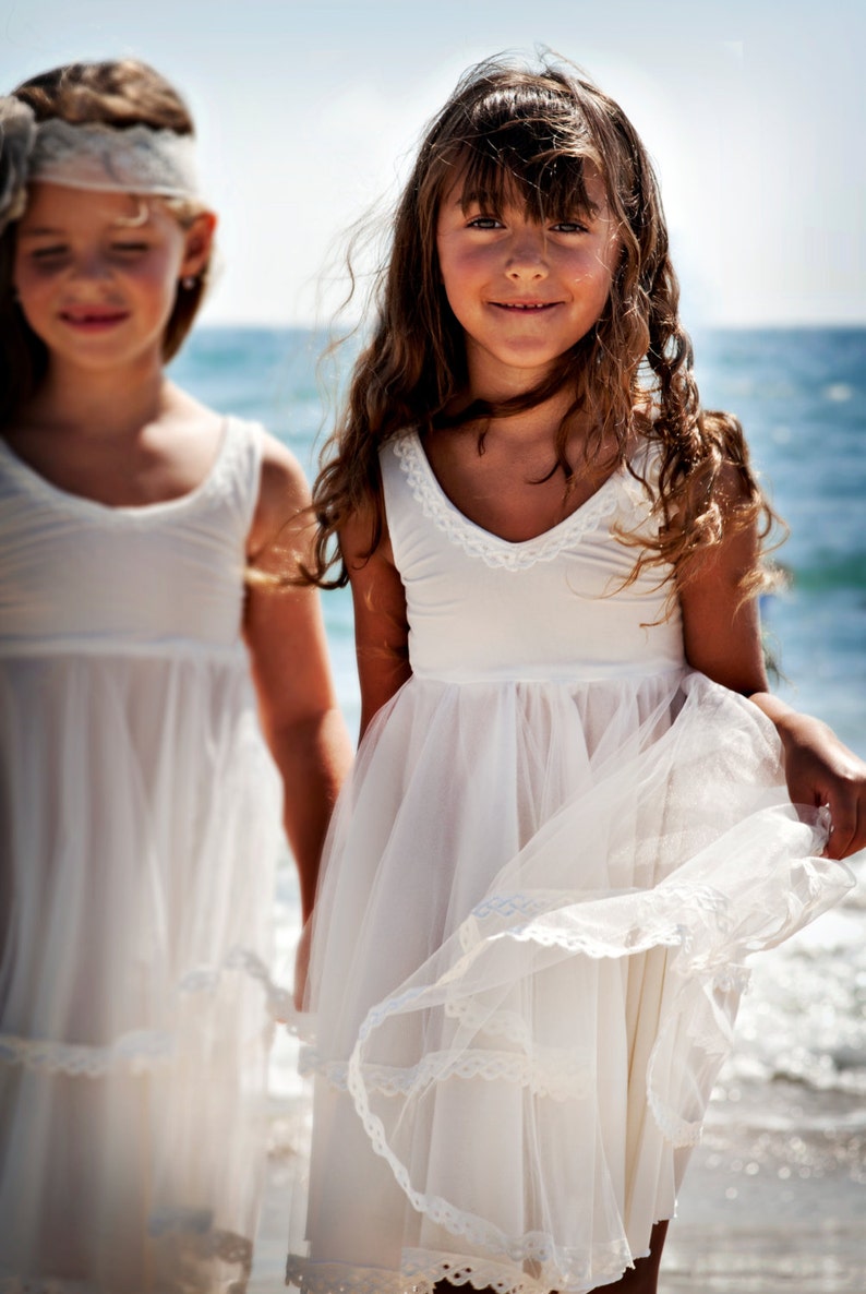 Ivory flower girl Dress beach wedding Etsy