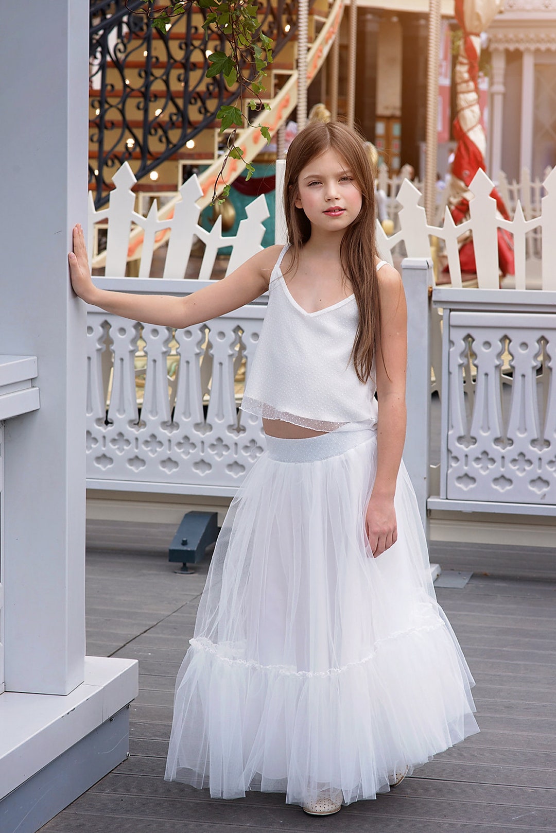 Boho Flower Girl Dress Junior Bridesmaid Skirt and Top Set Etsy