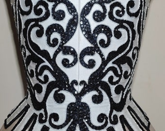 18th century white satin corset/stays
