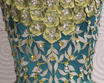 Green Satin 18th century corset