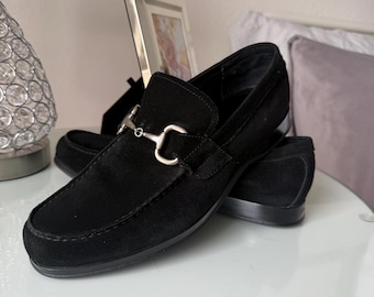Mocasines sin cordones de ante negro para hombre Calvin Klein, talla 10