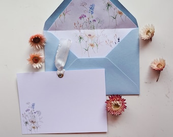 Pack of 10 wildflower Notelets with matching envelopes