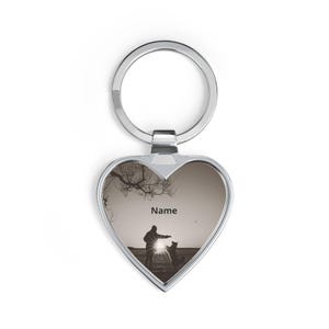 Personalized Pet Memorial Heart Keychain, Custom Dog Cat Photo Keyring, Pet Loss Sympathy Gift, In Loving Memory Keepsake