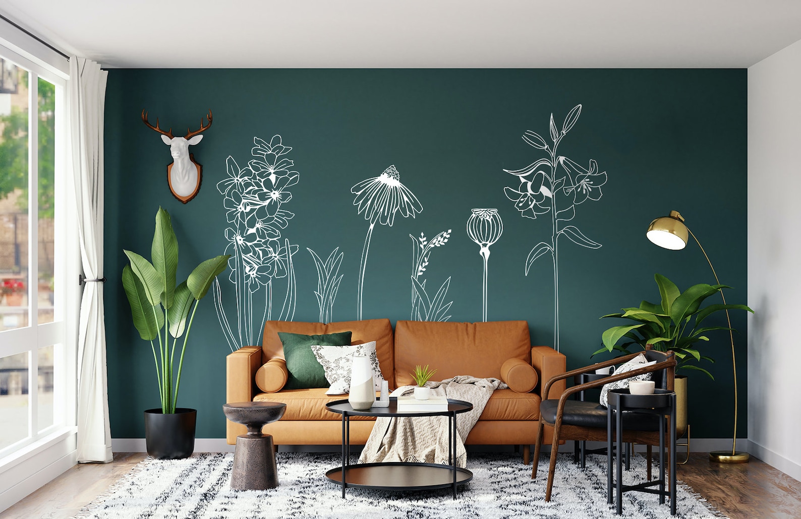 Large Decorative VINYL FLOWER Wall Sticker Decals Easy Etsy
