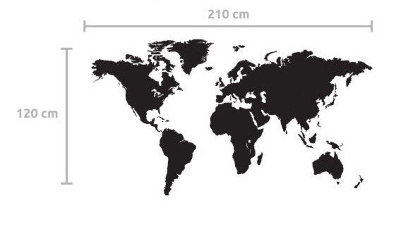 Map Large World Map Sticker Vinyl Wall Sticker Sticker Etsy