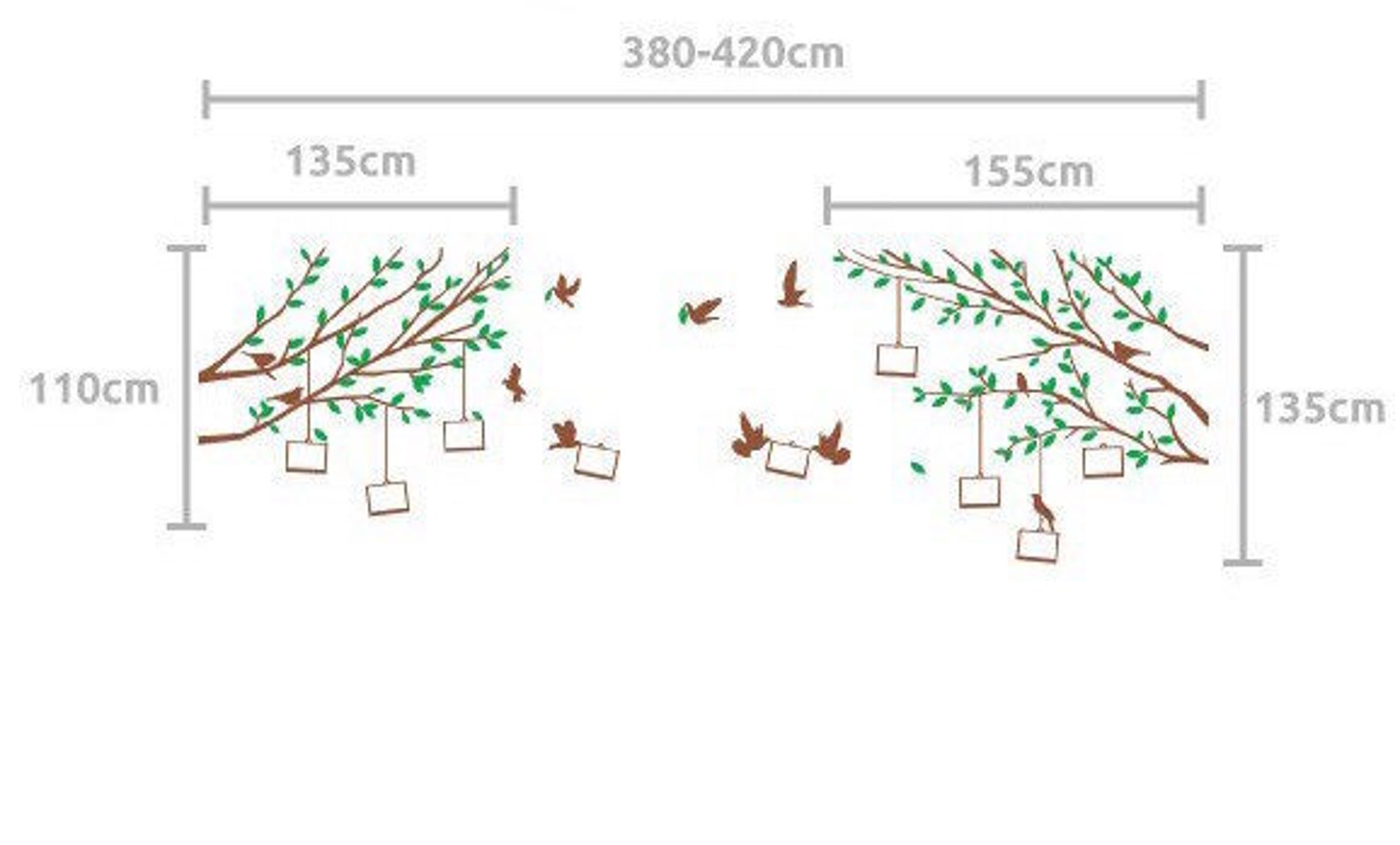 PHOTO TREE Vinyl Wall Sticker Life Size 140 X 135cm / 55 X Etsy UK