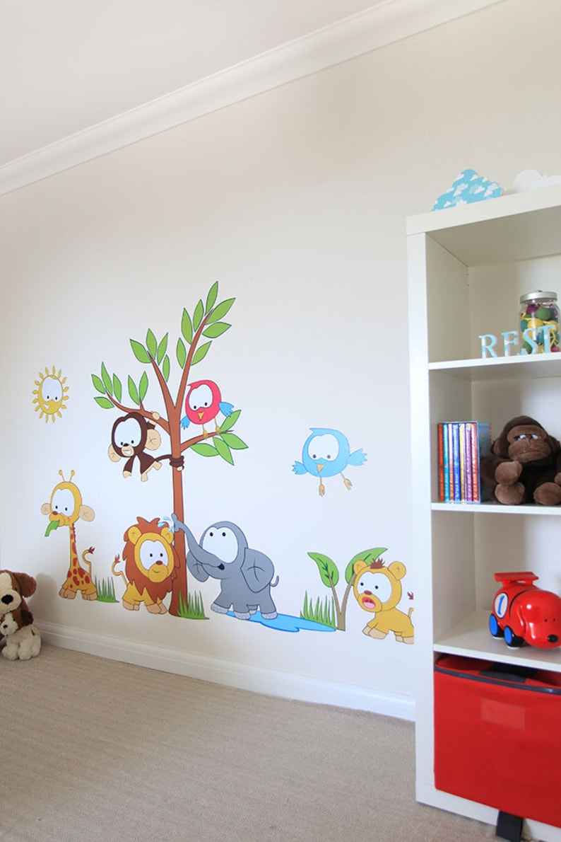 Jungle Animals kids Wall Sticker Decal | Etsy