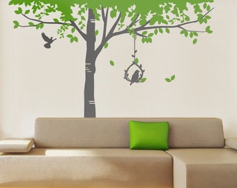 Tall BIRCH TREE Vinyl Wall Decal Sticker | 285 x 250 cm / 112 x 98 inches