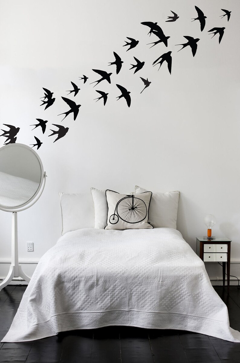 FLYING BIRDS VINYL Wall Stickers Homemade Swallows Etsy Canada